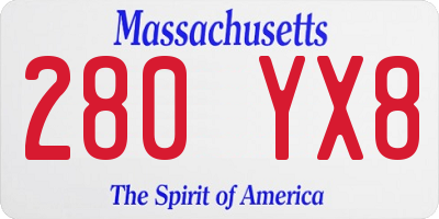 MA license plate 280YX8