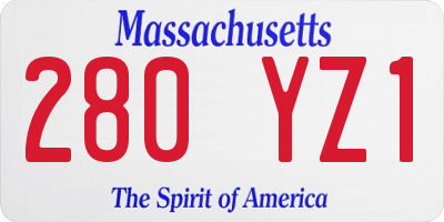 MA license plate 280YZ1