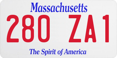 MA license plate 280ZA1