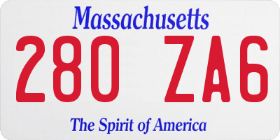 MA license plate 280ZA6