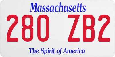 MA license plate 280ZB2