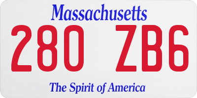 MA license plate 280ZB6