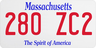 MA license plate 280ZC2
