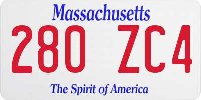 MA license plate 280ZC4