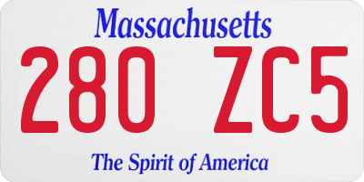 MA license plate 280ZC5