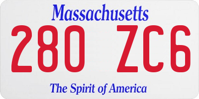 MA license plate 280ZC6
