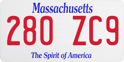 MA license plate 280ZC9
