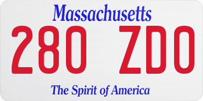 MA license plate 280ZD0