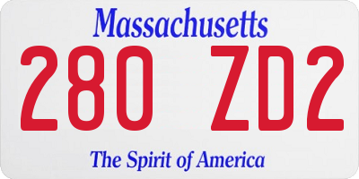 MA license plate 280ZD2