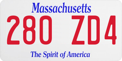MA license plate 280ZD4