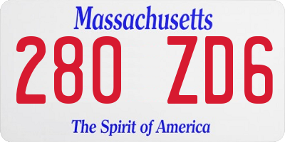 MA license plate 280ZD6