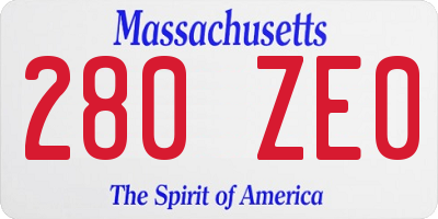 MA license plate 280ZE0