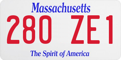 MA license plate 280ZE1