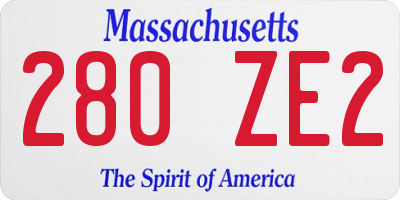 MA license plate 280ZE2