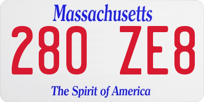 MA license plate 280ZE8