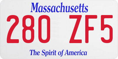 MA license plate 280ZF5