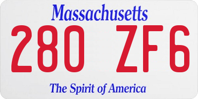 MA license plate 280ZF6