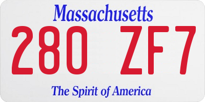 MA license plate 280ZF7