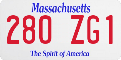MA license plate 280ZG1