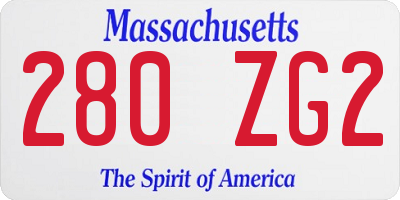 MA license plate 280ZG2