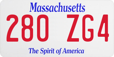 MA license plate 280ZG4