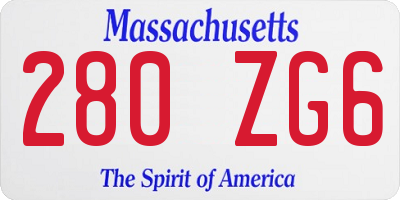 MA license plate 280ZG6