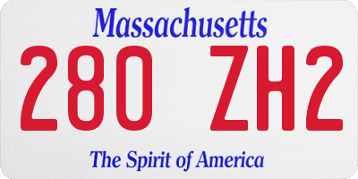 MA license plate 280ZH2