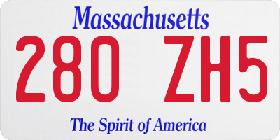 MA license plate 280ZH5