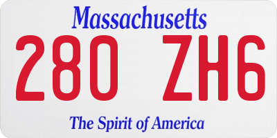 MA license plate 280ZH6