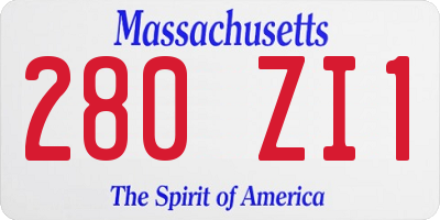 MA license plate 280ZI1