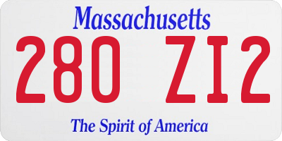 MA license plate 280ZI2