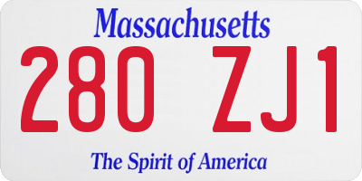 MA license plate 280ZJ1