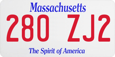 MA license plate 280ZJ2