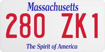 MA license plate 280ZK1