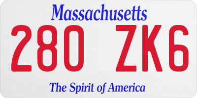 MA license plate 280ZK6