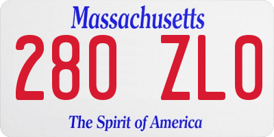MA license plate 280ZL0