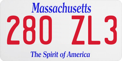 MA license plate 280ZL3