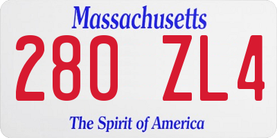 MA license plate 280ZL4