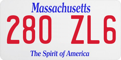 MA license plate 280ZL6