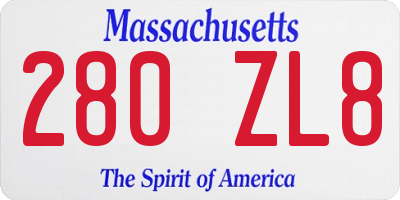 MA license plate 280ZL8