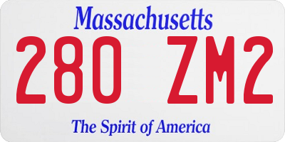 MA license plate 280ZM2