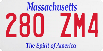 MA license plate 280ZM4
