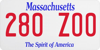 MA license plate 280ZO0