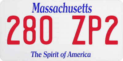 MA license plate 280ZP2