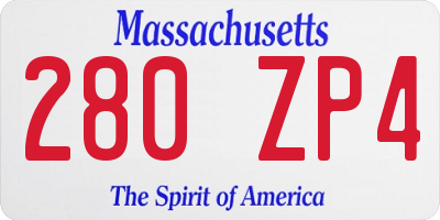 MA license plate 280ZP4