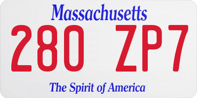MA license plate 280ZP7