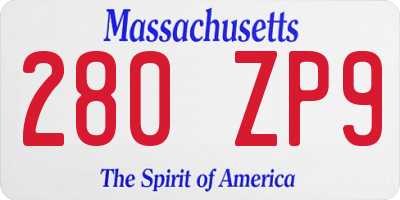 MA license plate 280ZP9