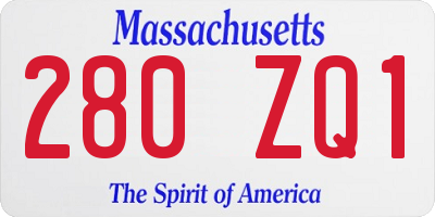 MA license plate 280ZQ1