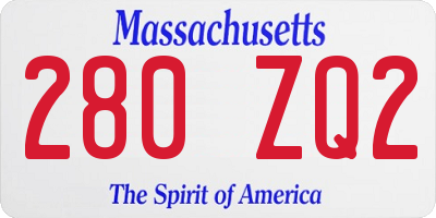 MA license plate 280ZQ2