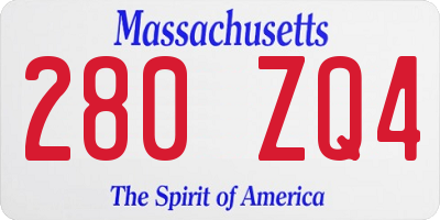 MA license plate 280ZQ4
